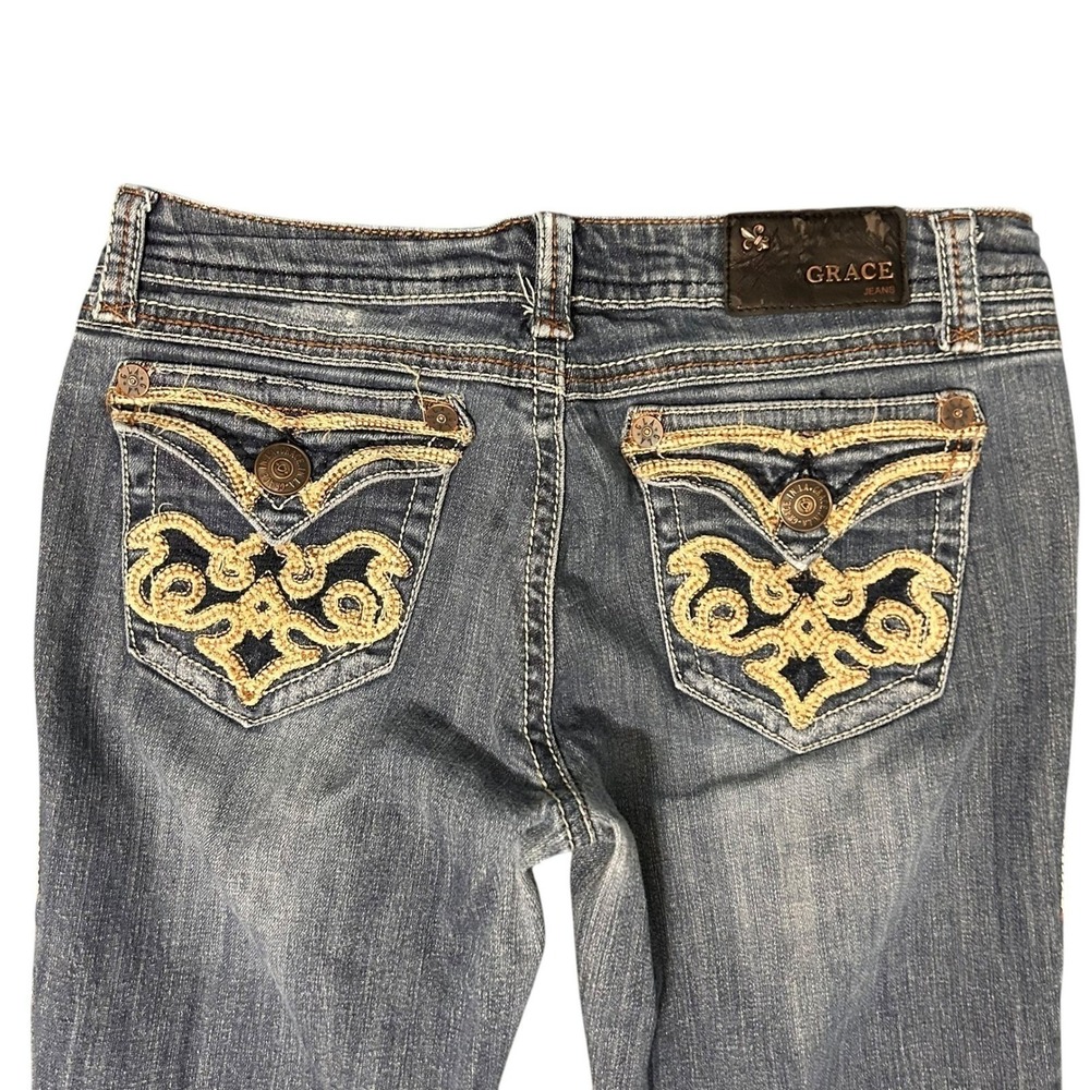 Grace in LA Bootcut Jeans Women's 29 Western Flap Pockets Cowgirl Rodeo 31x33